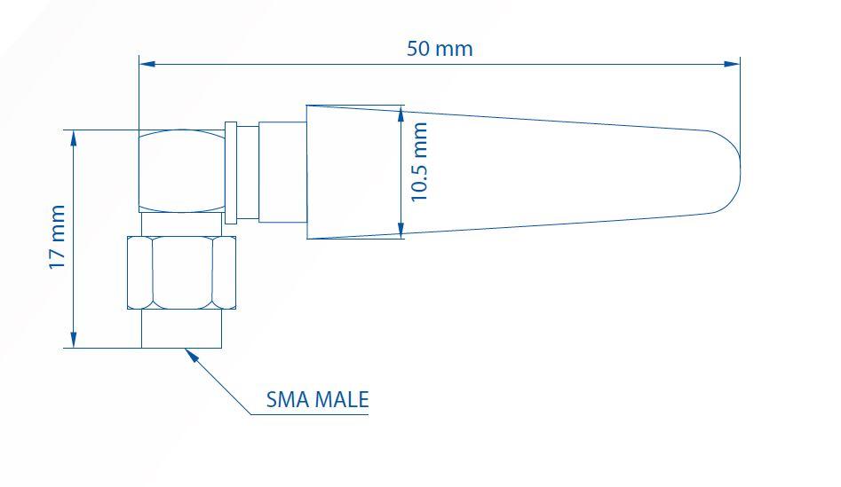 TELTONIKA ANGLED COMPACT MOBILE ANTENNA 5DBI 003R-00296 PR1US450